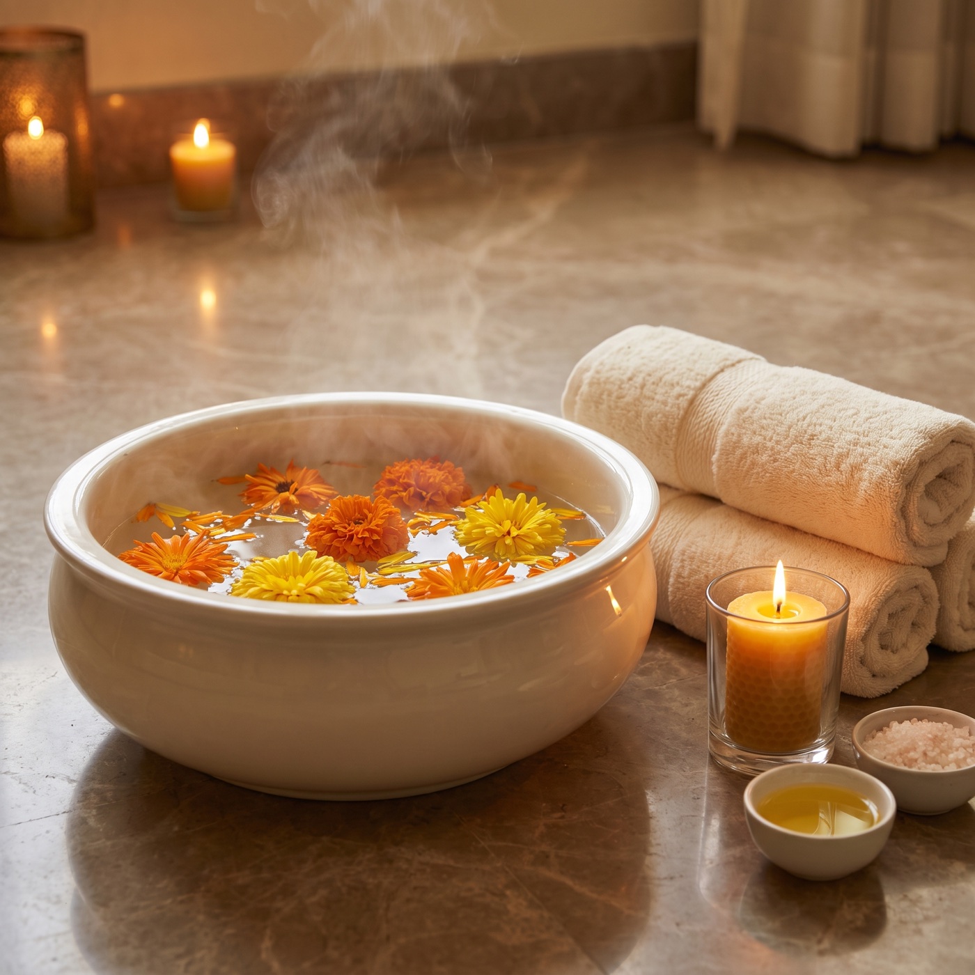 A relaxing treatment in progress