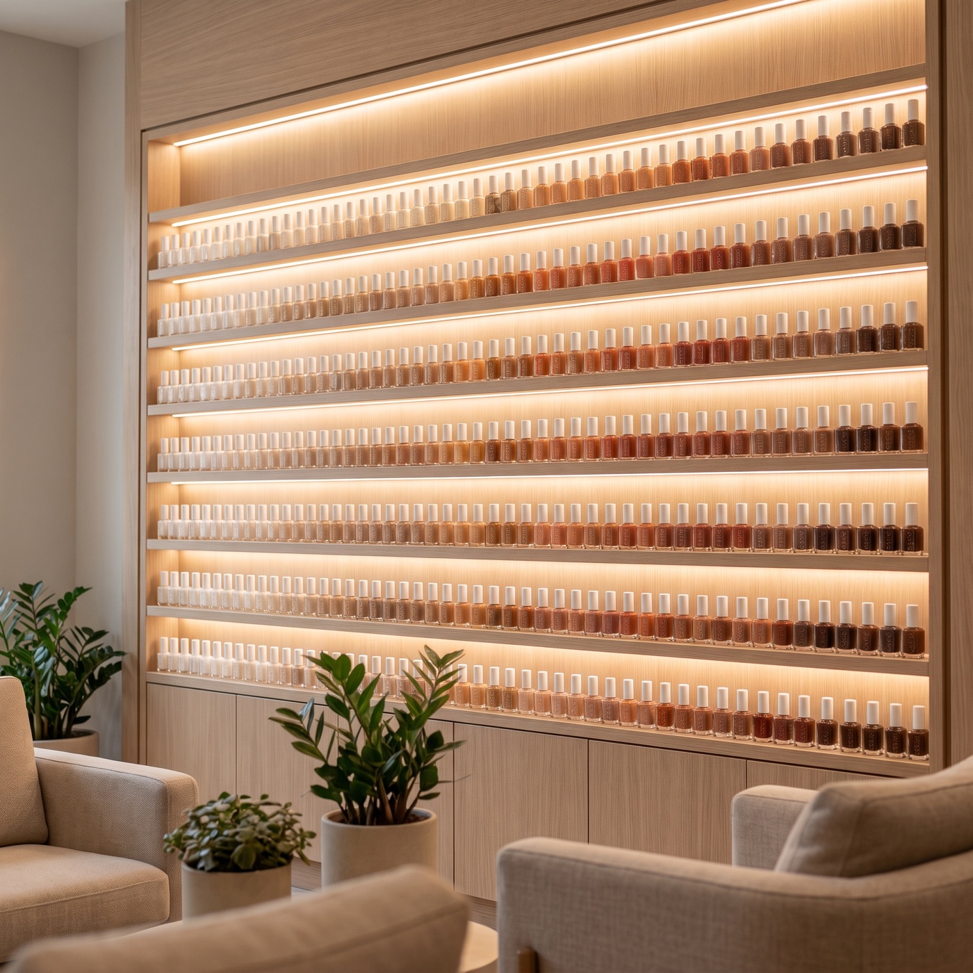 A wall of colours to choose from